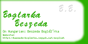 boglarka beszeda business card